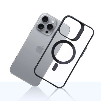 4. 3mk Satin Armor MagCase with MagSafe for iPhone 16 Pro - Clear with Black Frame
