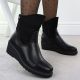 6. Women's black suede wedge ankle boots M.Daszyński 2510