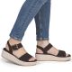6. Women's brown leather wedge sandals Remonte by Rieker D1N54-25