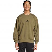 Men's adidas Essentials Feelcozy Fleece Sweatshirt Olive KD5149
