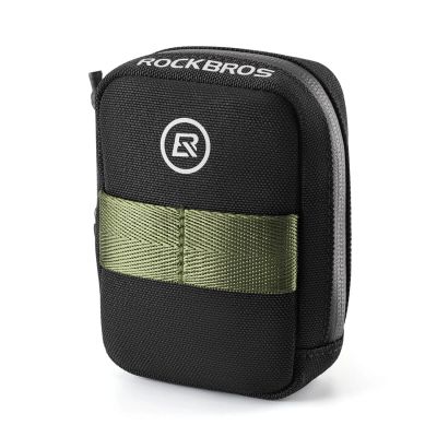 Rockbros Mini Saddle Bag with CO2 Cartridge Holder - Black/Green