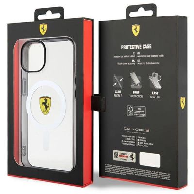 8. Ferrari FEHMP14MURKT iPhone 14 Plus 6.7" clear/transparent hardcase Outline Magsafe