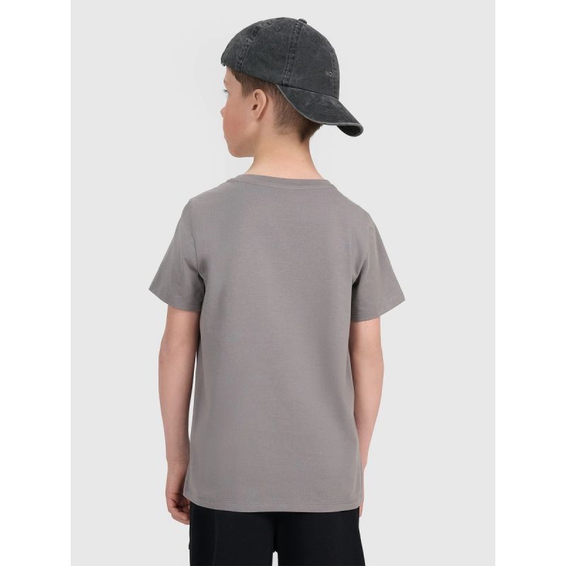 4. Boy's regular plain T-shirt 4F 4FJRAW25TTSHM3260-22S