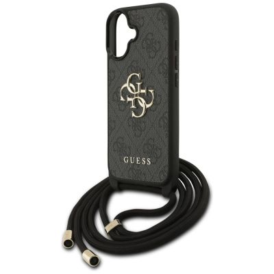 5. Guess 4G Big Logo Cord Stap Crossbody Case for iPhone 17 - Black