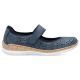 2. Rieker N4299-14 women's comfortable velcro shoes, openwork, blue