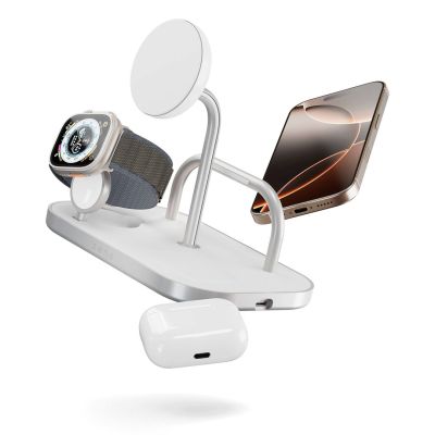 11. ZENS ZEDC29W/00 Charger, Indoor, AC, USB, Wireless Charging, 1m, Silver, White