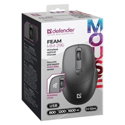 3. DEFENDER MOUSE FEAM MM-296 RF SILENT BLACK