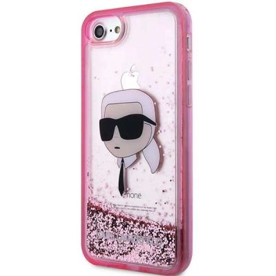 2. Karl Lagerfeld KLHCI8LNKHCP iPhone 7/8/ SE 2020/2022 pink/pink hardcase Glitter Karl Head