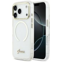 Guess IML Script Metal MagSafe Case for iPhone 17 Pro Max - Clear