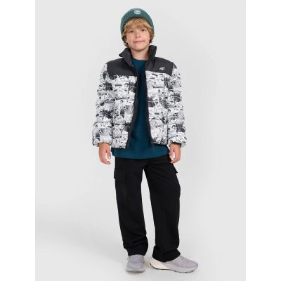 3. Boy's down jacket with synthetic filling 4F 4FJRAW25TDJAM0749-10A