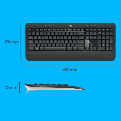 39. Logitech MK540 920-008685 membrane keyboard + mouse set (USB; black; optical; 1000 DPI)