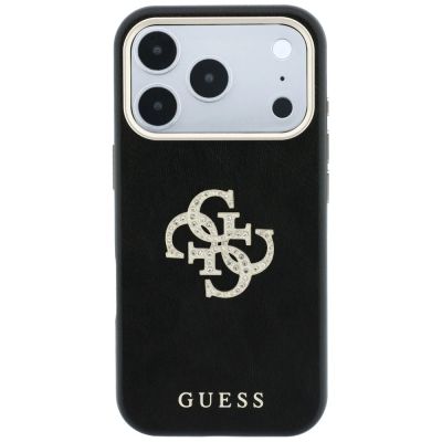 3. Guess Smooth & Big Strass Logo Case for iPhone 18 Pro / 17 Pro - Black
