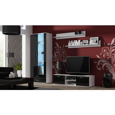 3. TV cabinet SOHO 140 white/black gloss