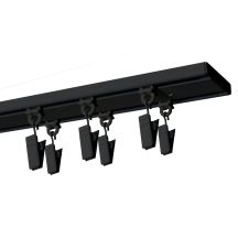DOUBLE CEILING CURTAIN TRACK WITH GLIDERS AND CLIPS 400 CM ALUMINIUM, BLACK, KOWALSKI