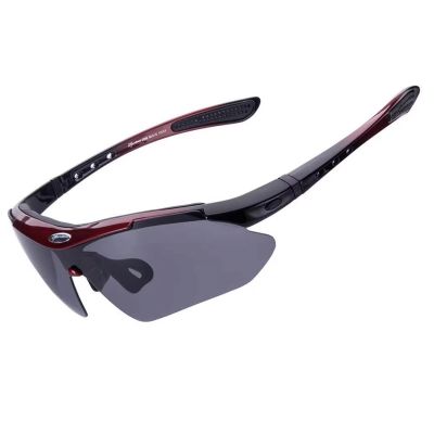 2. Rockbros 10001 Polarized Cycling Glasses - Black and Red