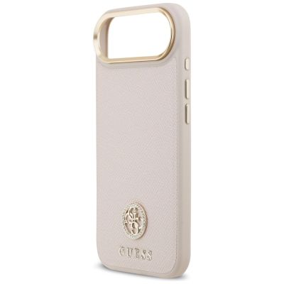 6. Guess Grained Strass Logo MagSafe iPhone Air Case - Pink