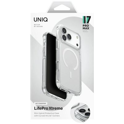 6. Uniq LifePro Xtreme Magclick Charging Case for iPhone 17 Pro Max - Clear-Glitter
