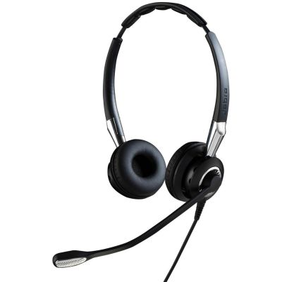 2. Jabra Biz 2400 II QD Duo NC Headset Corded Headband Office/Call Center Black, Silver