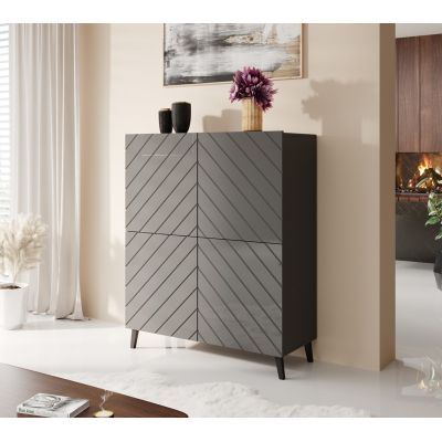 3. ABETO shelf 100.5x40xH121.5 graphite/glossy graphite