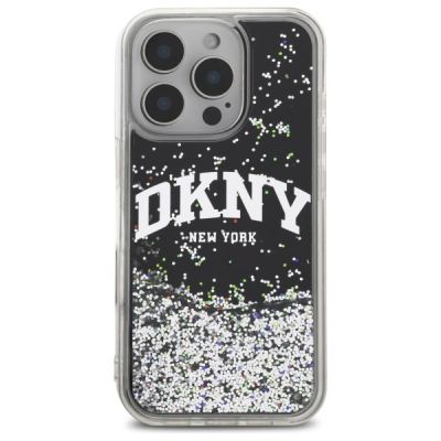 3. DKNY DKHCP16LLBNAEK iPhone 16 Pro 6.3" black/black hardcase Liquid Glitter Arch Logo