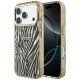 Guess IML Zebra Glitter Triangle Logo MagSafe Case for iPhone 17 Pro Max / 18 Pro Max - Gold