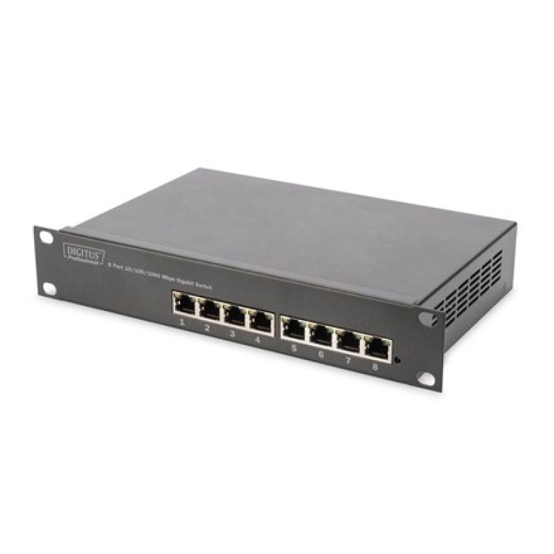 6. Digitus 8-Port Gigabit Switch, 10 Inch, Unmanaged