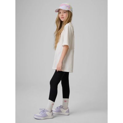 4. Girls' knitted leggings 4F 4FJRMM00TTIGF316-20S