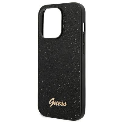 6. Guess Glitter Script Case for iPhone 14 Pro - Black
