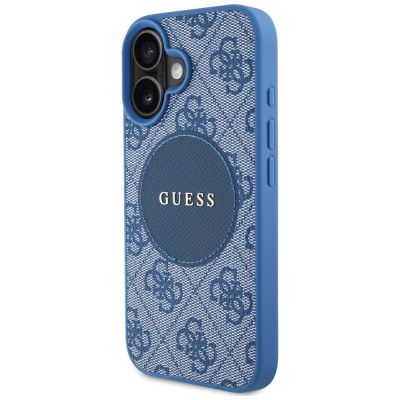 2. Guess 4G Circle Classic Logo MagSafe case for iPhone 16 - blue