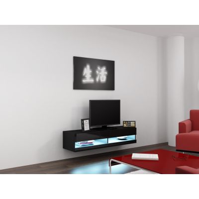 TV cabinet VIGO NEW '140' 30/140/40 black/black-polished