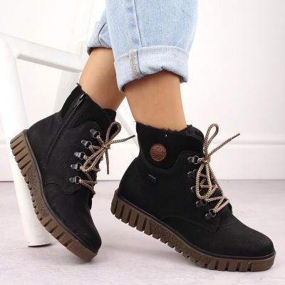5. Waterproof black women's hiking ankle boots Rieker Y3433-00