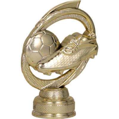 2. Gold plastic figurine - soccer ball