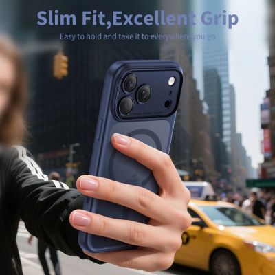 5. Tech-Protect Magpeak Magsafe CC Case for iPhone 17 Pro - Matte Navy Blue