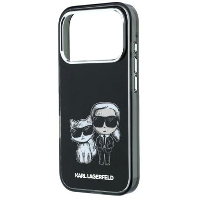 6. Karl Lagerfeld Smooth Karl & Choupette Bodies Sketch MagSafe Case for iPhone 18 Pro / 17 Pro - Black