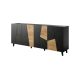 2. ETNA chest of drawers 200x42x82 black matt + craft oak