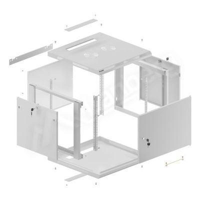 11. Lanberg WF01-6609-00S 9U Rack Wall-mounted Cabinet Gray