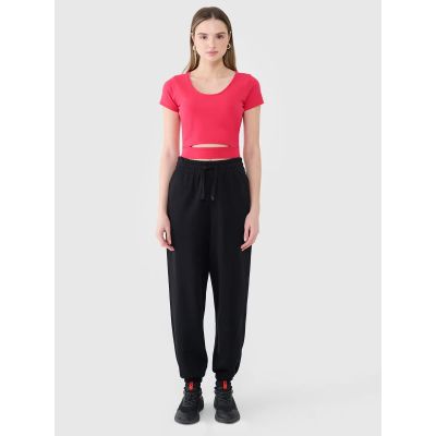 4. Women's crop top plain t-shirt 4F 4FRSS25TTSHF2695-54S