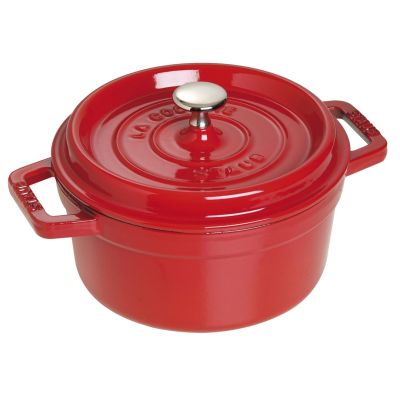 Staub Round Cast Iron Cocotte – Cherry, 2.2 l