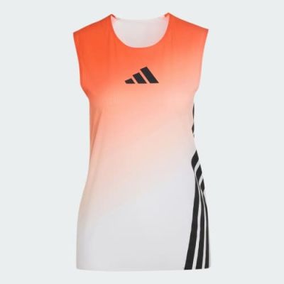 4. Women's running top adidas TERREX Xperior Pro Tank – white/semi impact orange, size: S