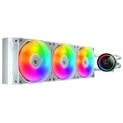 2. Liquid cooling COUGAR DISS A LIQUIDO COUGAR 3MPSD360W POSEIDON ELITE ARGB 360 WHITE 392x121x27mm SKT 115x-1200-1700-1366-AM5-AM4-FM2-FM1-AM3 ARGB
