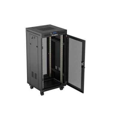 9. LANBERG FLOORING RACK CABINET 19" 24U 600X600 BLACK PERFORATED DOOR LCD (FLAT PACK) V2