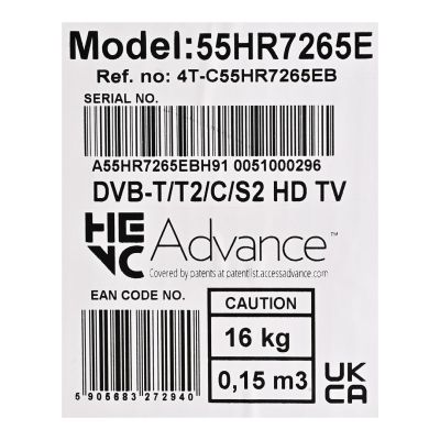 28. SHARP 55HR7265E QLED 55" 4K Ultra HD Google TV Dolby Digital Plus DVB-T2 Black