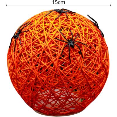 4. DECORATIVE BALL LAMP WITH SPIDER LED 15CM HALLOWEEN ORANGE