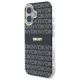 2. DKNY Repeat Texture Pattern With Stripe iPhone 16 Case - Black