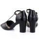 4. Black open toe pumps on a block heel M.Daszyński SA107-37