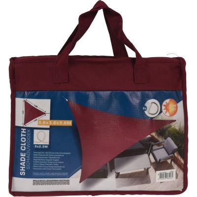 6. GARDEN SUN SAIL TRIANGLE 3.6X3.6X3.6M BURGUNDY