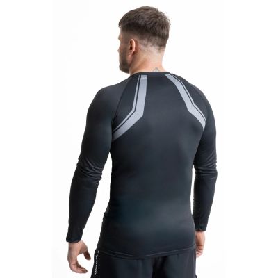 4. Gray long sleeve rashguard with DBX Bushido logo