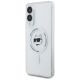 2. Karl Lagerfeld Button Choupette Head Printed Logo MagSafe Case for Samsung Galaxy S25 Edge - White