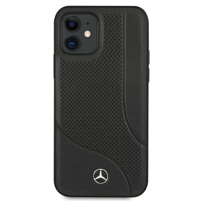 3. Mercedes Leather Perforated Area Case for iPhone 12 mini - Black
