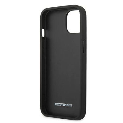 7. AMG Leather Debossed Lines case for iPhone 13 mini - black